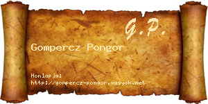 Gompercz Pongor névjegykártya